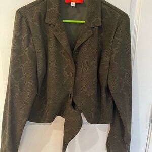 Krazy Larry tie front shirt blazer, L